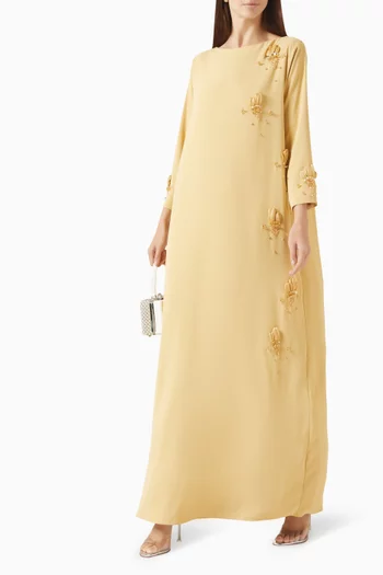Embellished Kaftan in Crepe