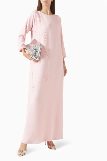 Embellished Kaftan in Crepe