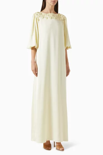 Embellished Kaftan in Satin