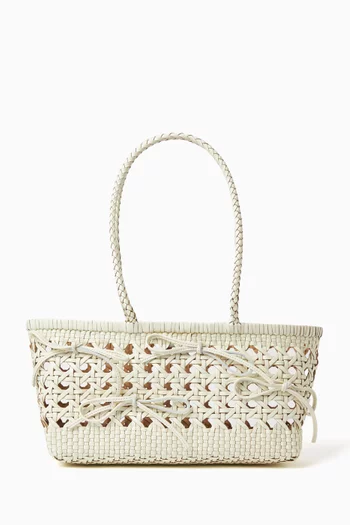 Biscuit Shoulder Bag in Braided-leather