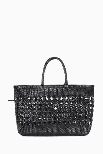 Biscuit Tote Bag in Braided Leather