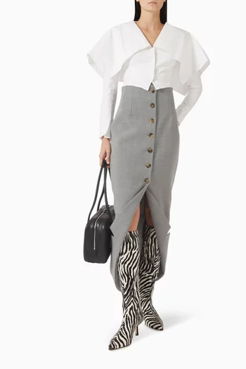 جاكيت قصير بياقة بنمط كاب