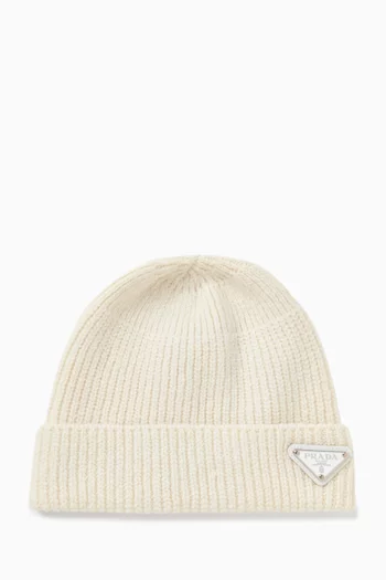 Logo Beanie in Wool-cashmere