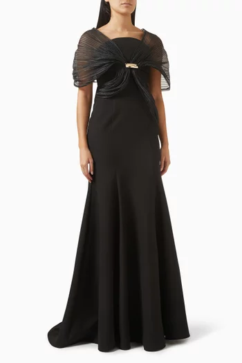 فستان سهرة بشال