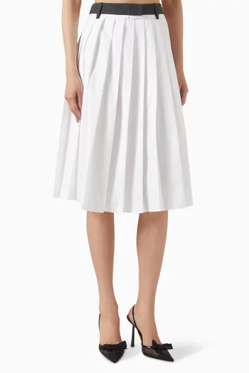 Pleated Skirt in Cotton Poplin