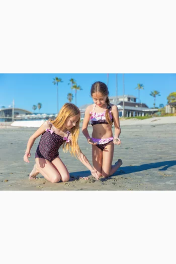 Floral-print Ruffle Bow Bikini