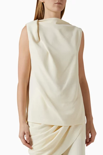 Gathered Sleeveless Blouse