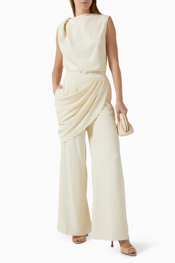 Draped Wide-leg Pants