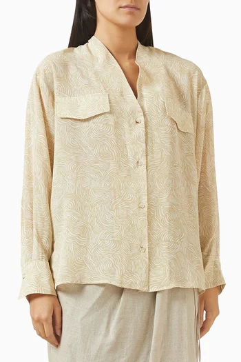 Printed Patch-pocket Shirt