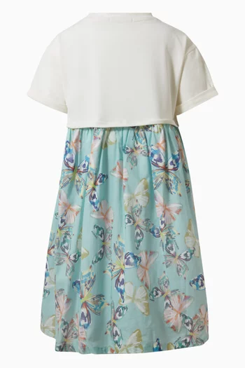 Butterfly-print Dress in Cotton