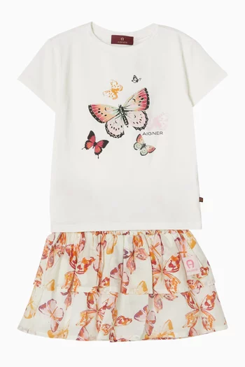 Butterfly-print T-shirt in Cotton