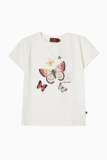 Butterfly-print T-shirt in Cotton