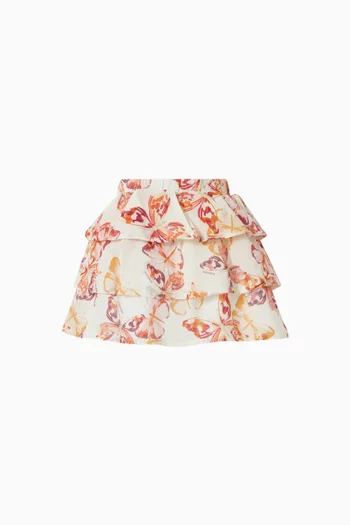 Butterfly Print Mini Skirt
