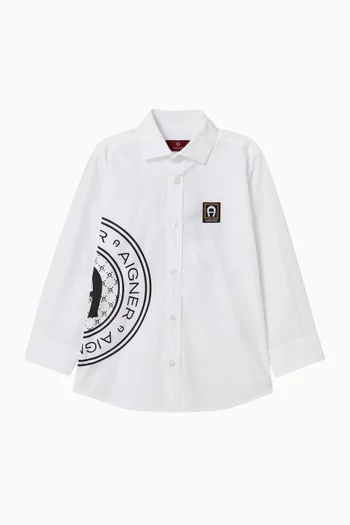 Logo-print Shirt in Cotton-poplin