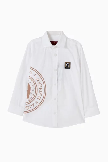 Logo-print Shirt in Cotton-poplin