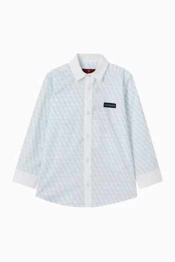 Logo-print Shirt in Cotton-poplin