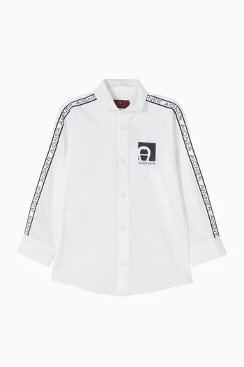 Logo-print Shirt in Cotton-poplin