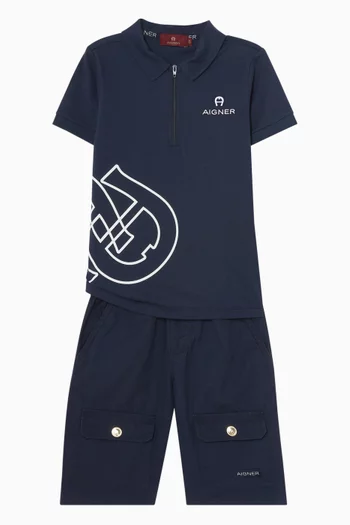 Criss-cross Logo-print Polo T-shirt