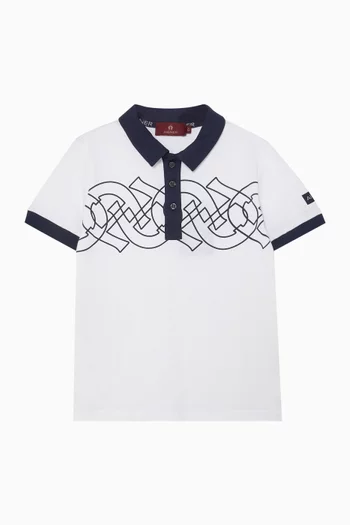 Logo-print Polo Shirt in Cotton