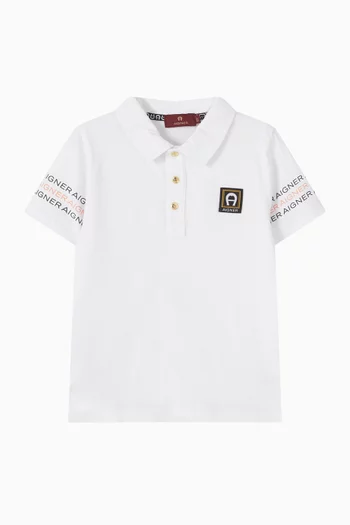 Logo-print Polo Shirt in Cotton