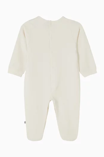 بيجاما بطبعة شعار الماركة اللامعة قطن