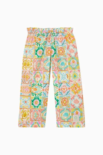 Tile-print Pants in Cotton