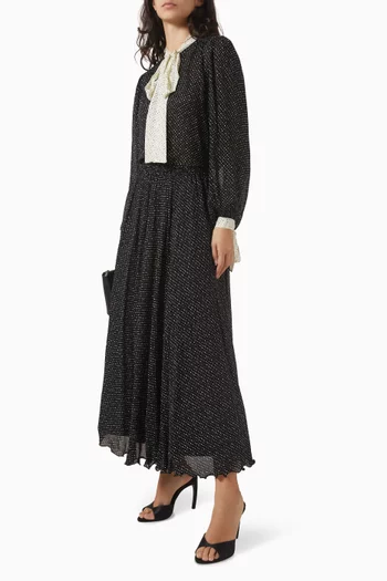 Printed Pleated Skirt