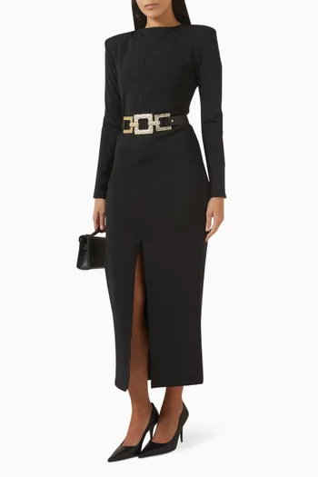 Belted Dress in Viscose-jersey