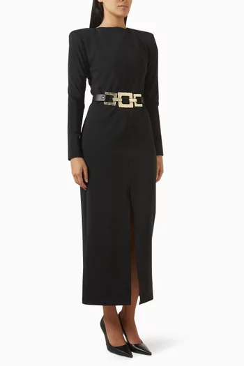 Belted Dress in Viscose-jersey
