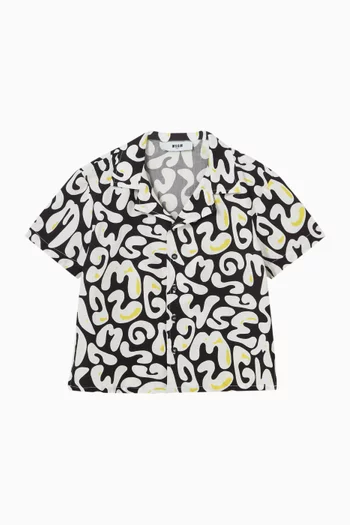 Printed Logo Shirt in Poplin