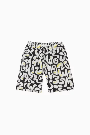 Printed Logo Sweatshorts in Fleece