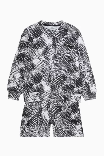 Abstract Scribble Print Sweatshirt in Cotton