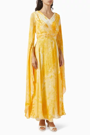 فستان بتصميم مشد جامد شيفون