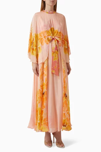 3D Hand-embroidered Dress in Chiffon