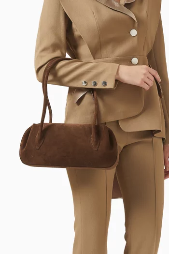 Oyster Shoulder Bag in Italian Suede