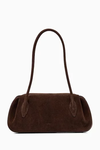 Oyster Shoulder Bag in Italian Suede