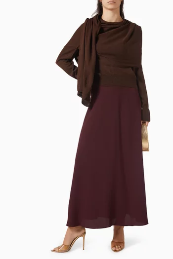 Scarf Drape Sweater in Cotton-knit