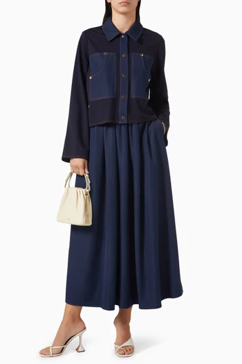 طقم تنورة بأزرار