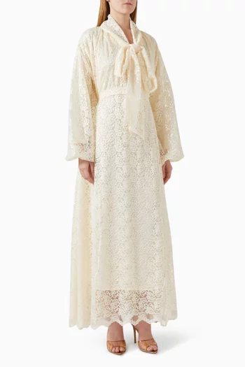 Scarf-neckline Maxi Dress