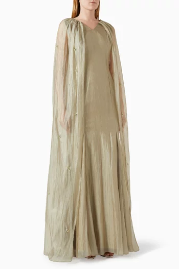 Cape-style Maxi Dress