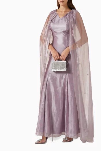 Cape-style Maxi Dress