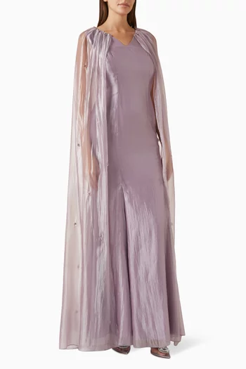 Cape-style Maxi Dress