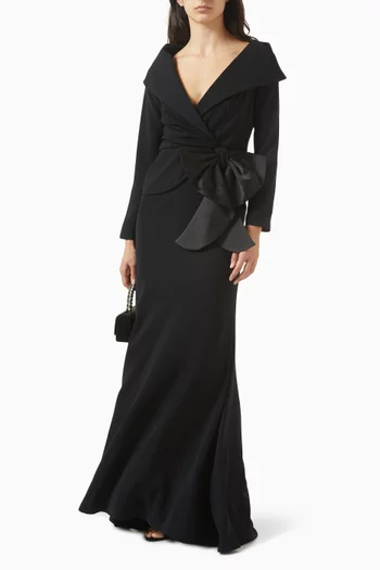 Tie-up Bow Dress in Crepe