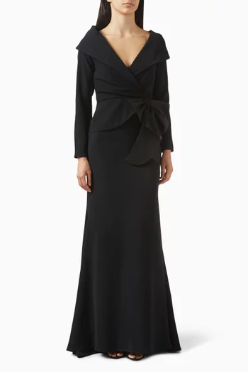 Tie-up Bow Dress in Crepe