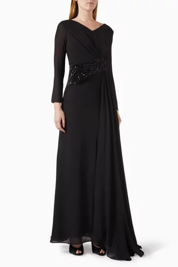 Embellished Waist Maxi Dress