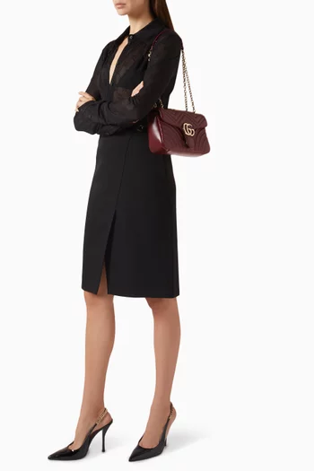 حقيبة كتف مارمونت متوسطة بشعار حرفي GG جلد ماعز