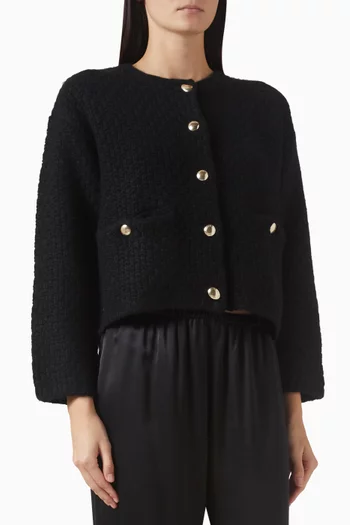 Charlene Cropped Buttoned Jacket in Cashmere