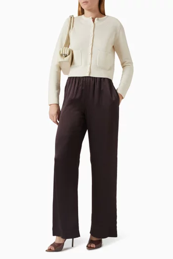 Emilia Shoulder Pad Cardigan in Cashmere