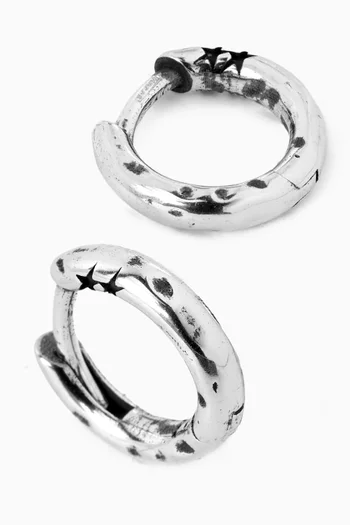 أقراط دائرية رفيعة فضة إسترلينية‏