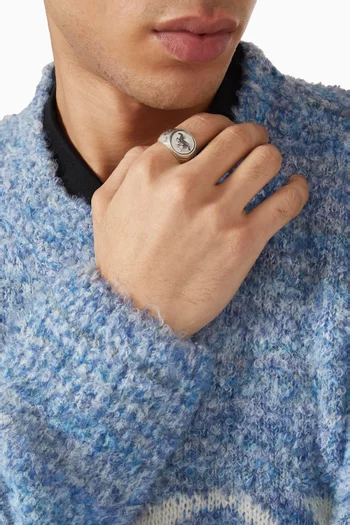 خاتم كلاسيكي جالوبينج فضة إسترلينية